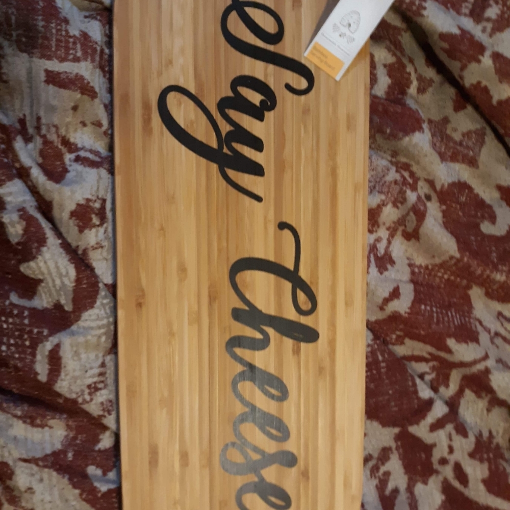 Nwt cheese bamboo board with handles